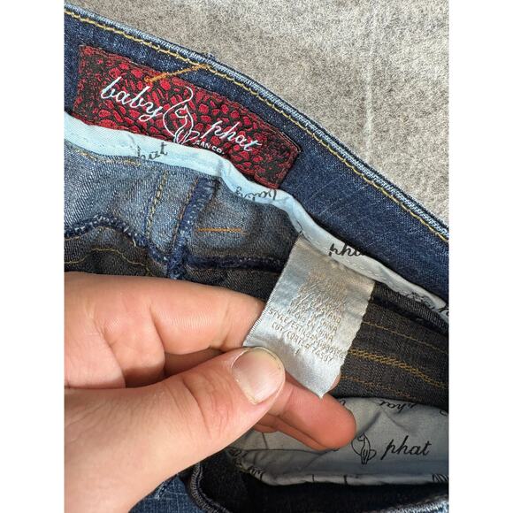 Vintage Y2K Baby Phat Jeans Shorts Womens Small Blue Denim Low Rise Hip Hop - Picture 8 of 10